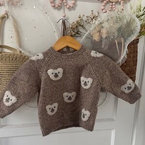 Cozy Brown Bear Knit Sweater